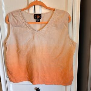 XLarge‎ Peach Beige Ombre Short Sleeve Blouse Raya Sun - summer